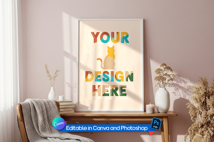 Modern poster frame mockup
