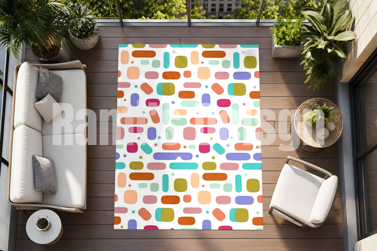 Outdoor balcony rug mockup