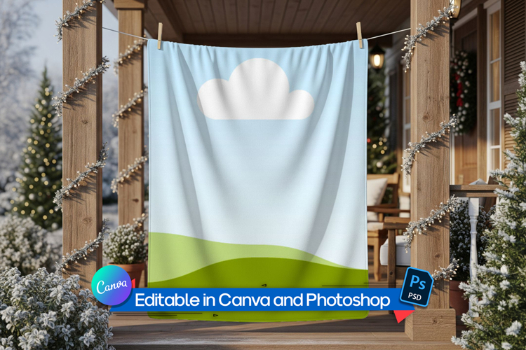 Outdoor blanket mockup