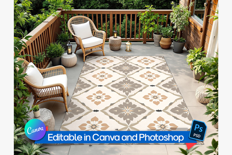 Outdoor rug mockup