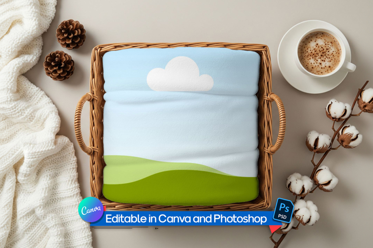 Plush blanket mockup