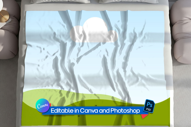 Premium fabric blanket mockup