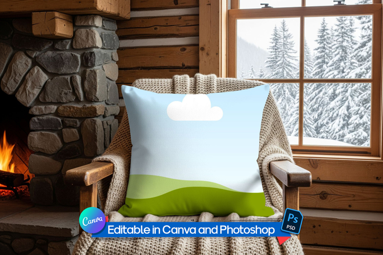 Product display pillow mockup