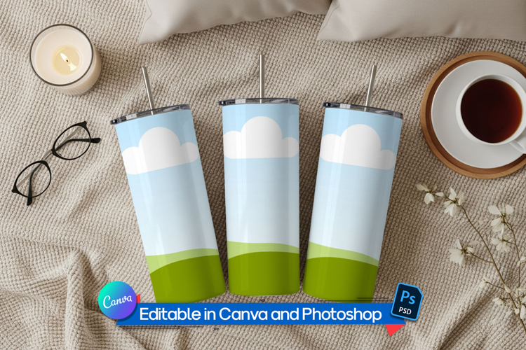 PSD and Canva tumbler mockup