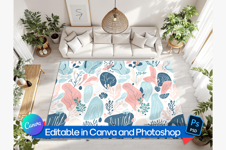 Rectangular rug mockup