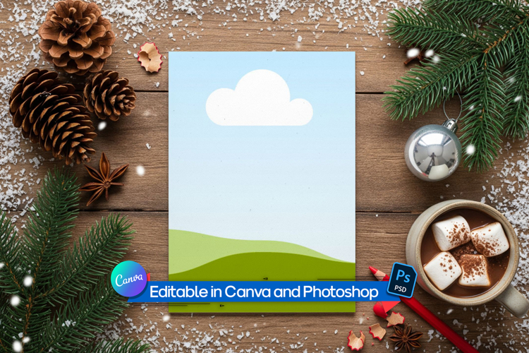 Snowy Winter Page Mockup