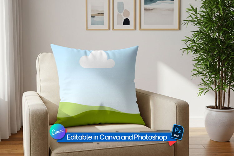 Sofa pillow mockup
