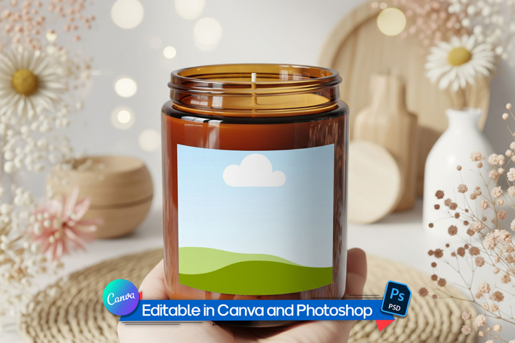 Soy candle label mockup