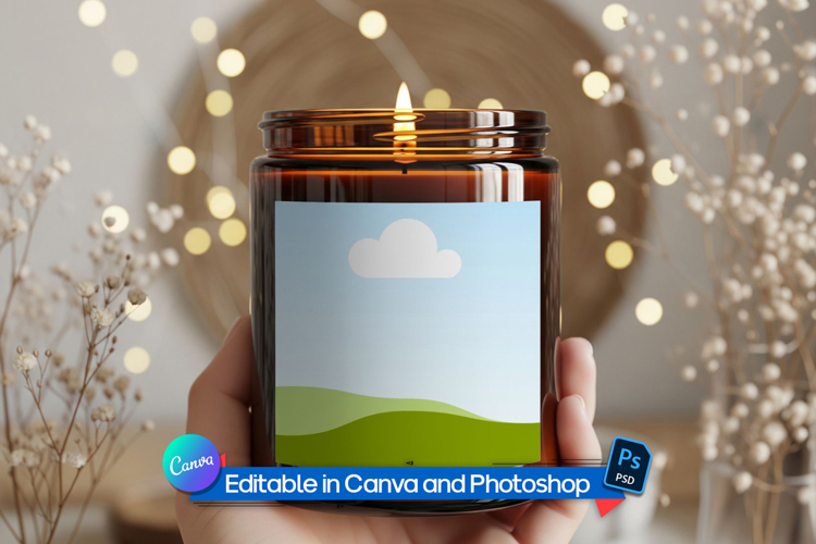 Soy candle mockup