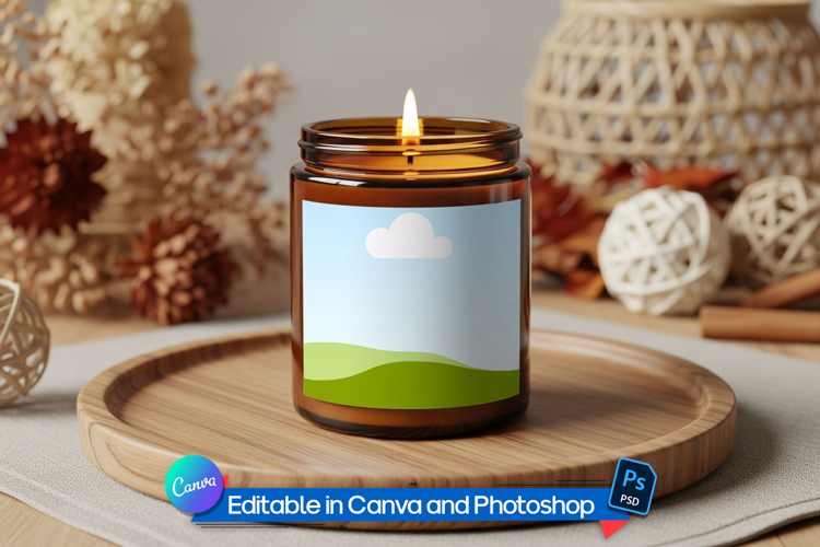 Soy candle product mockup
