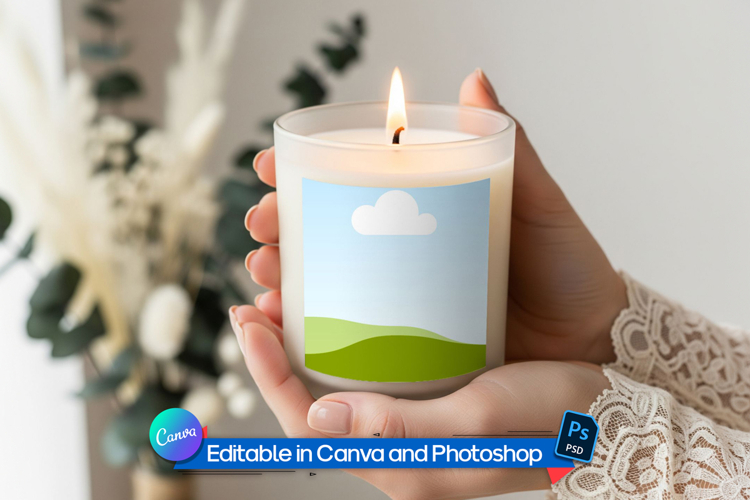 Soy wax candle mockup