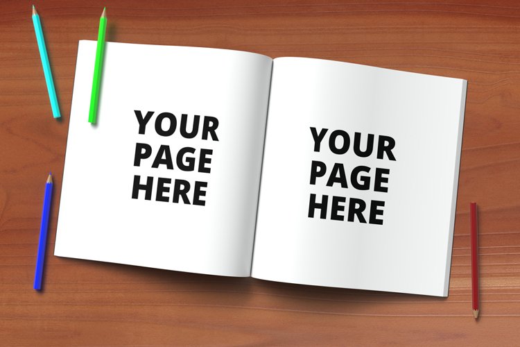 Square Open Coloring Book editable mockup