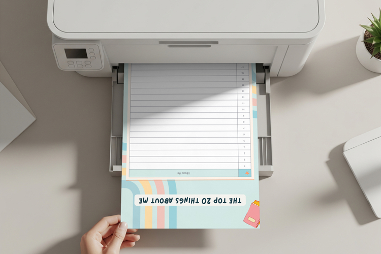 Top view A4 paper mockup