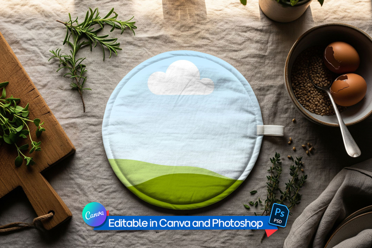 Top view hot pad mockup