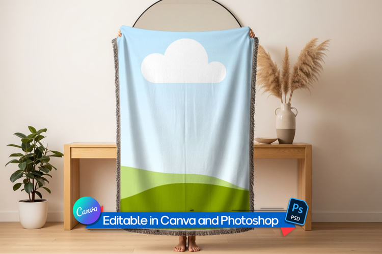 Woven blanket mockup