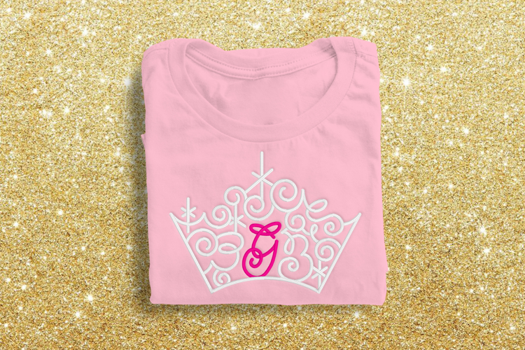 Ornate Magical Tiara with Letter G Embroidery File