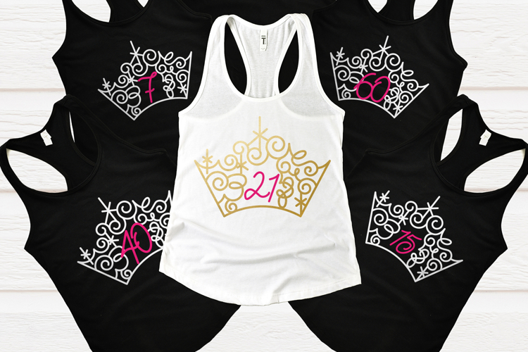 Ornate Magical Tiara Number SVG Set