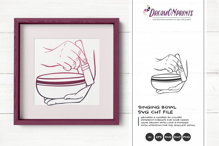 Tibetan Singing Bowl SVG Design | Buddhism SVG example image 1