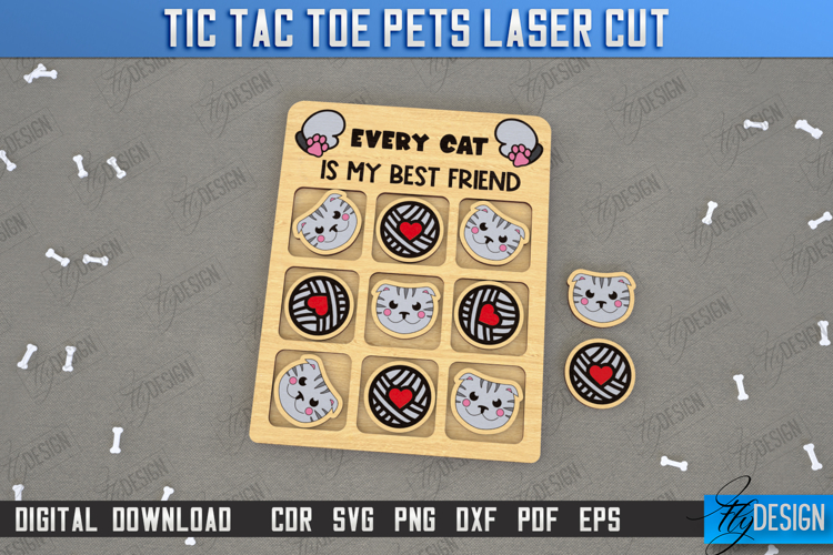 Tic Tac Toe|Classic Game|Noughts and Crosses|Board Game|Pets