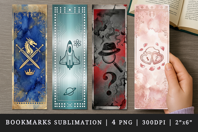 Ticket bookmarks printable sublimation bookmark design