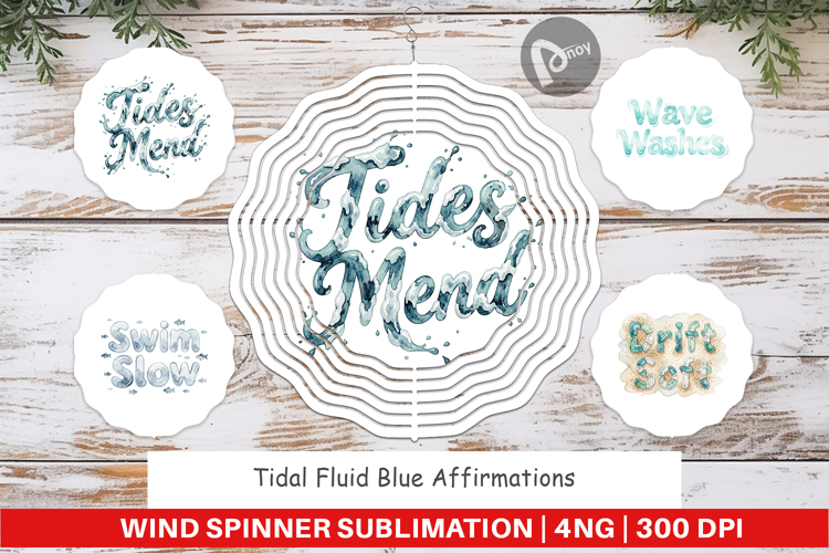 Tidal Blue Affirmations Wind Spinner