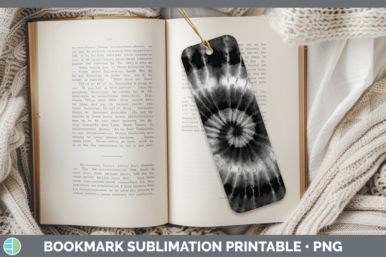 Black Tie Dye Bookmark Sublimation Design