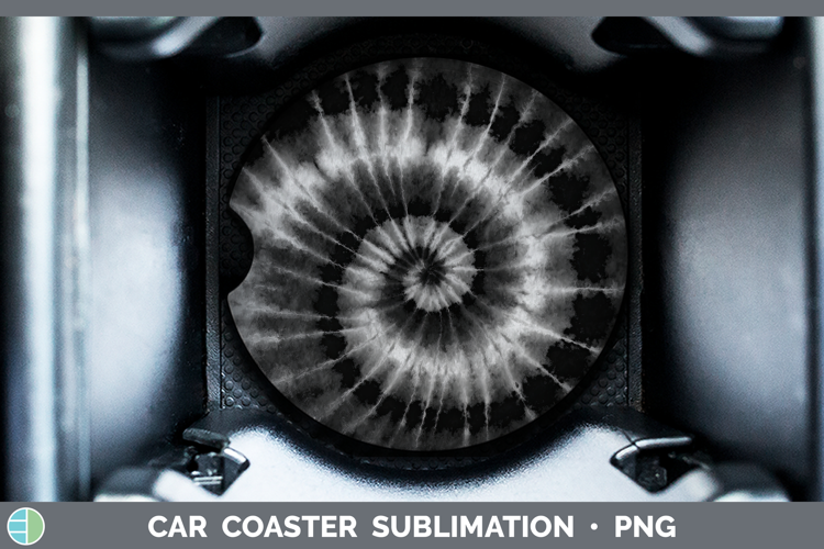 Black Tie Dye Car Coaster Sublimation Design