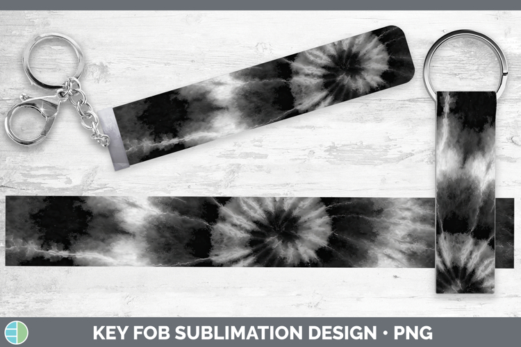 Black Tie Dye Key Fob Sublimation Design