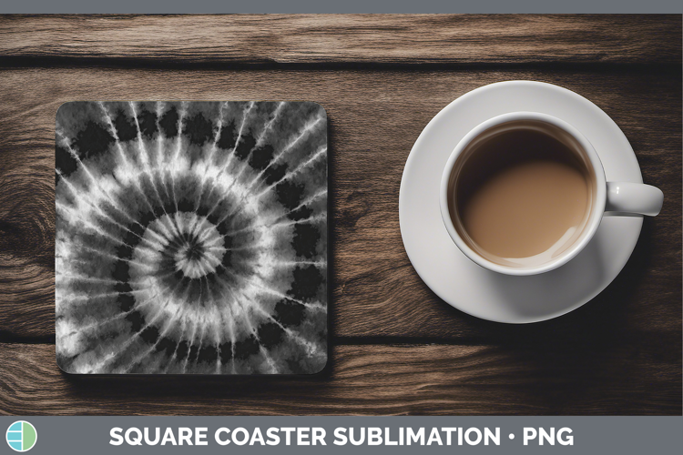 Black Tie Dye Square Coaster Sublimation Design