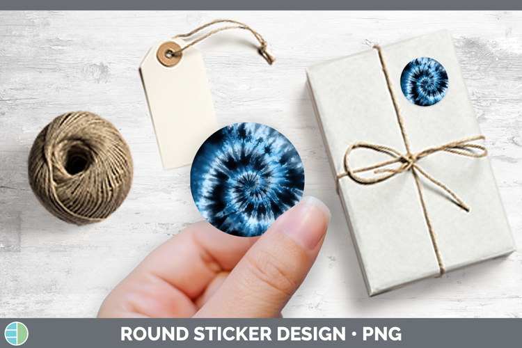 Blue Tie Dye Stickers Design