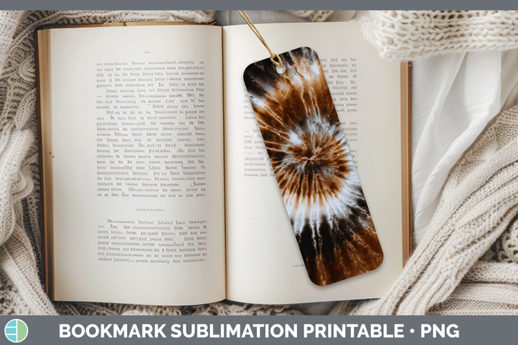 Brown Tie Dye Bookmark Sublimation Design