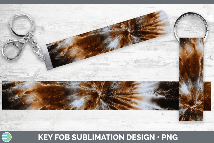Brown Tie Dye Key Fob Sublimation Design