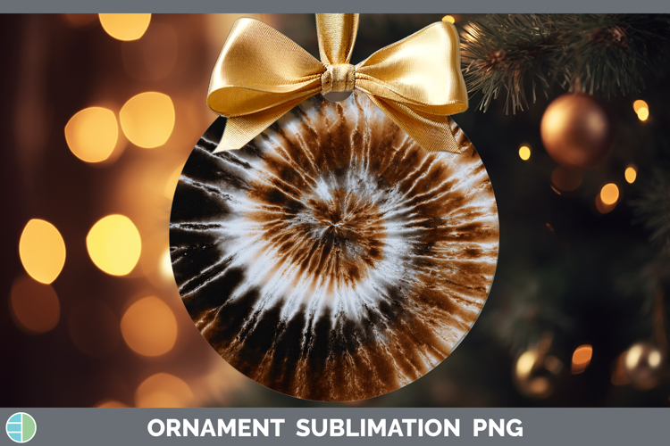 Brown Tie Dye Ornament Sublimation Design