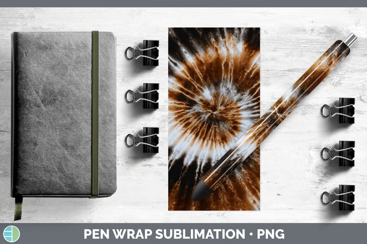 Brown Tie Dye Pen Wrap Sublimation Design