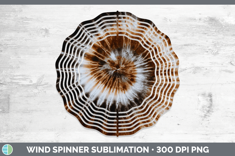 Brown Tie Dye Wind Spinner Sublimation Design