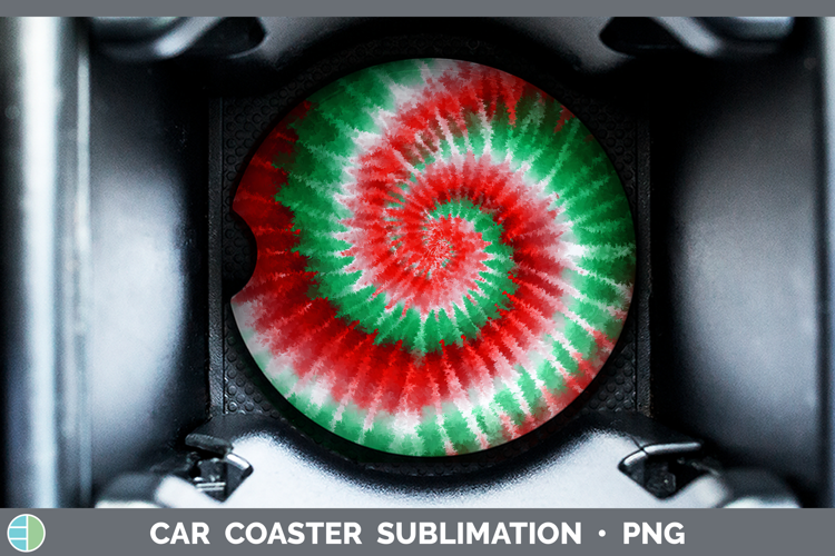 Christmas Tie Dye Car Coaster Sublimation Design