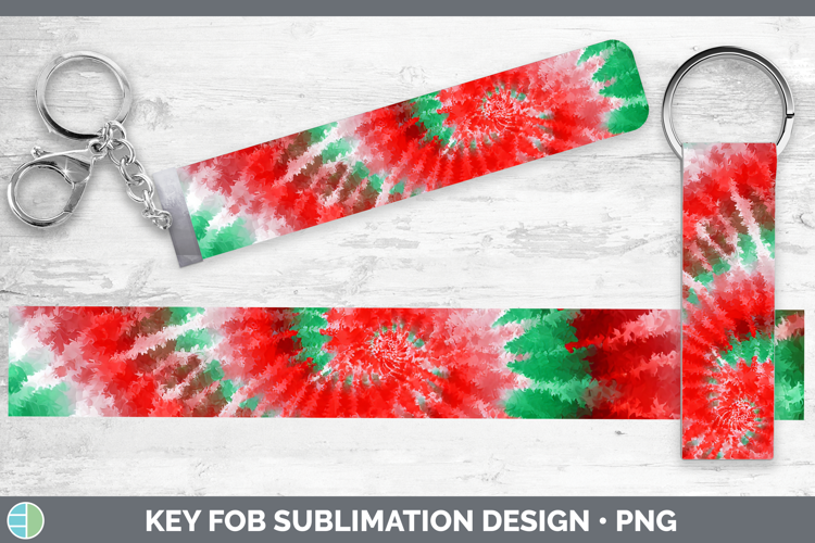 Christmas Tie Dye Key Fob Sublimation Design