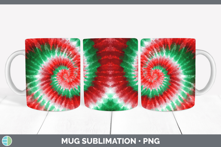 Christmas Tie Dye Mug Wrap Sublimation Design