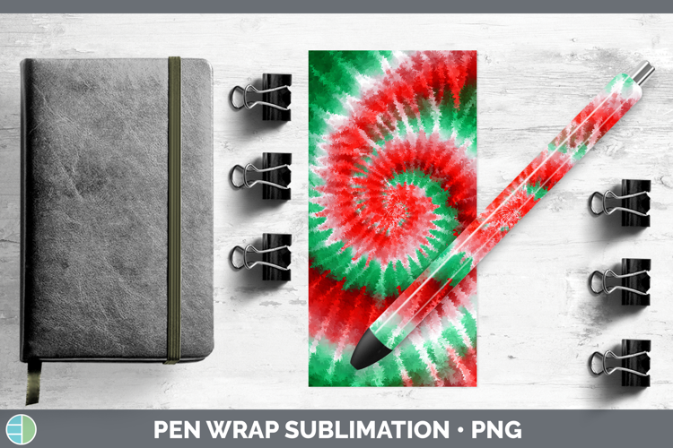 Christmas Tie Dye Pen Wrap Sublimation Design