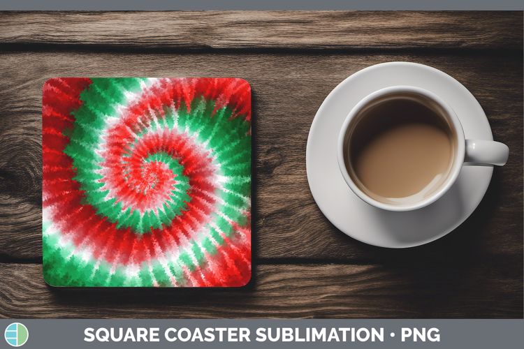 Christmas Tie Dye Square Coaster Sublimation Design