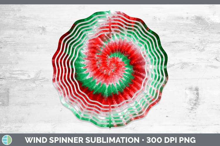 Christmas Tie Dye Wind Spinner Sublimation Design