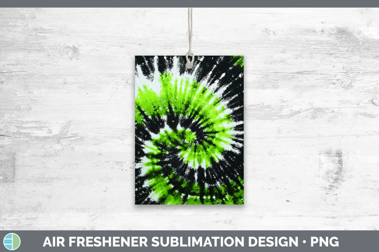 Green Tie Dye Air Freshener Sublimation Design