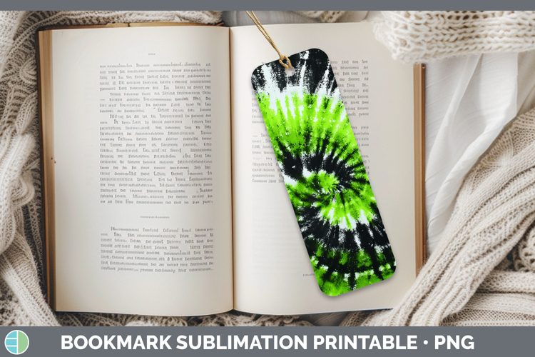 Green Tie Dye Bookmark Sublimation Design