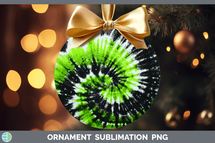 Green Tie Dye Ornament Sublimation Design