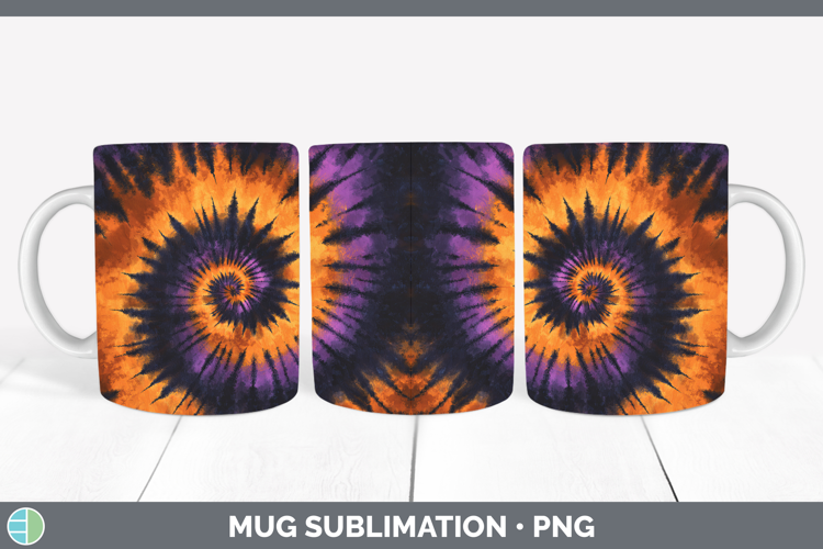 Halloween Tie Dye Mug Wrap Sublimation Design