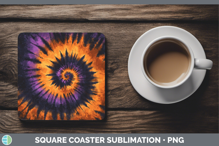 Halloween Tie Dye Square Coaster Sublimation Design