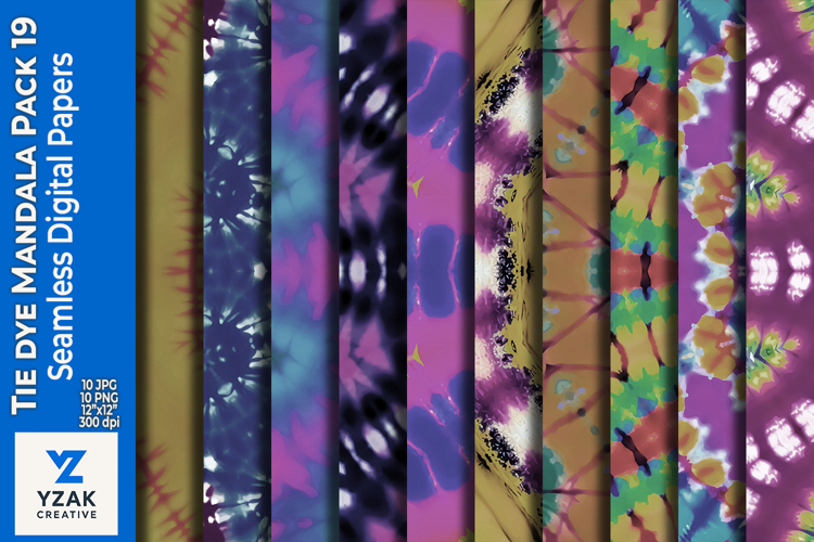 Tie Dye Mandala Digital Paper Pack 19