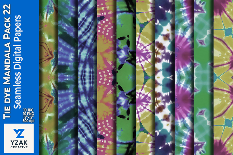 Tie Dye Mandala Digital Paper Pack 22
