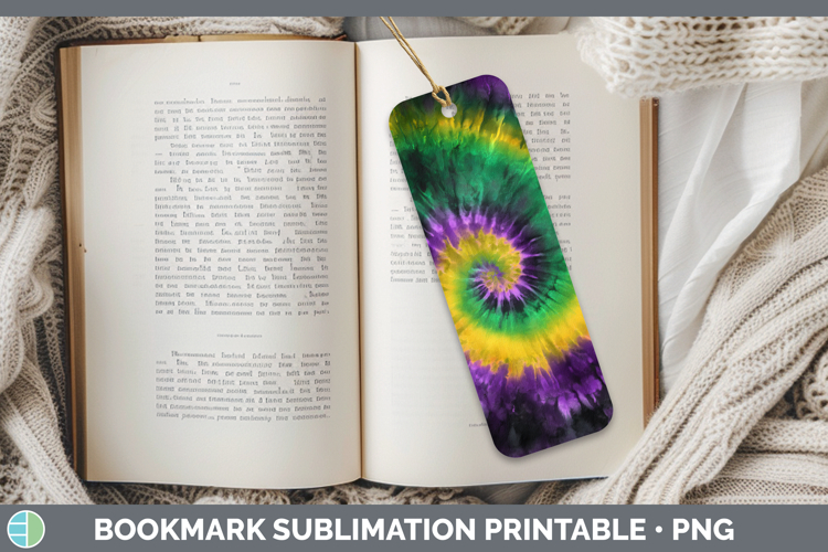 Mardi Gras Tie Dye Bookmark Sublimation Design