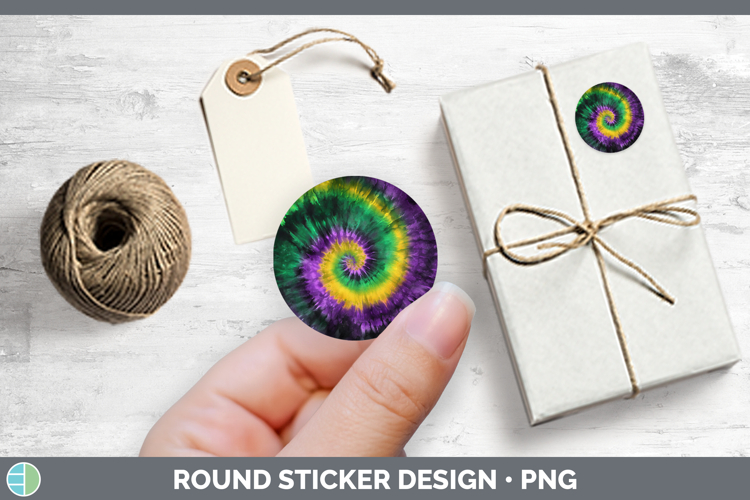 Mardi Gras Tie Dye Stickers Design